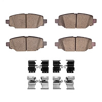 Ceramic Brake Pads & Hardware Kit, Fits Select Mopar, Position: Rear