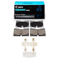 Ceramic Brake Pads & Hardware Kit, Fits Select GM, Position: Front