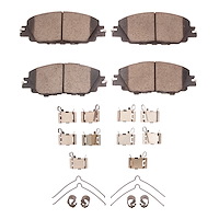 Ceramic Brake Pads & Hardware Kit, Fits Select Lexus/Toyota/Scion, Position: Front