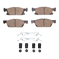 Ceramic Brake Pads & Hardware Kit, Fits Select Ford/Lincoln/Mercury/Mazda, Position: Front