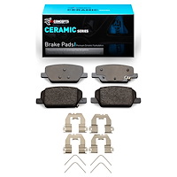 Ceramic Brake Pads & Hardware Kit, Fits Select Kia/Hyundai/Genesis, Position: Rear