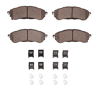 Ceramic Brake Pads & Hardware Kit, Fits Select Ford/Lincoln/Mercury/Mazda, Position: Rear