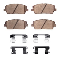 Ceramic Brake Pads & Hardware Kit, Fits Select Kia/Hyundai/Genesis, Position: Front