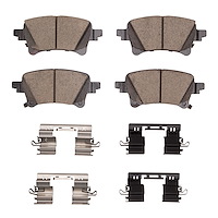 Ceramic Brake Pads & Hardware Kit, Fits Select Mopar, Position: Rear