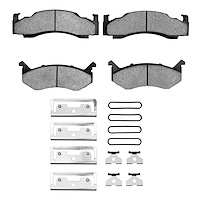 Semi-Metallic Brake Pads & Hardware Kit, 1973-1997 Mopar, Position: Front