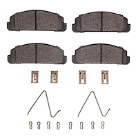 Semi-Metallic Brake Pads & Hardware Kit, 1977-1983 Ford/Lincoln/Mercury/Mazda, Position: Front