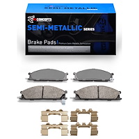Semi-Metallic Brake Pads & Hardware Kit, 1985-2015 Fits Multiple Makes/Models, Position: Front