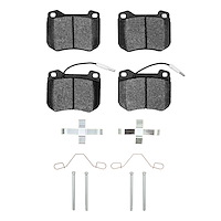 Semi-Metallic Brake Pads & Hardware Kit, 1980-1989 Peugeot, Position: Front
