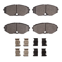 Semi-Metallic Brake Pads & Hardware Kit, 1990-1995 Infiniti/Nissan, Position: Front