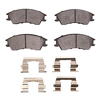 Semi-Metallic Brake Pads & Hardware Kit, 1989-1994 Subaru, Position: Front