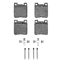 Semi-Metallic Brake Pads & Hardware Kit, 1991-2003 Mercedes-Benz, Position: Rear