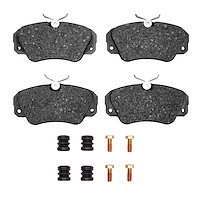 Semi-Metallic Brake Pads & Hardware Kit, 1997-2001 GM, Position: Front