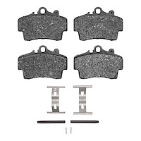 Semi-Metallic Brake Pads & Hardware Kit, 1997-2008 Audi/Porsche/Volkswagen, Position: Front