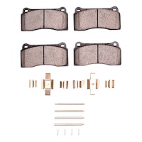 Semi-Metallic Brake Pads & Hardware Kit, 2000-2006 Jaguar, Position: Front
