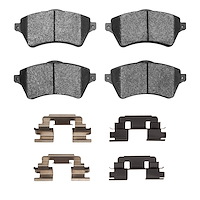 Semi-Metallic Brake Pads & Hardware Kit, 2002-2005 Land Rover, Position: Front