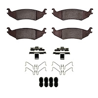 Semi-Metallic Brake Pads & Hardware Kit, 2004-2006 Ford/Lincoln/Mercury/Mazda, Position: Rear