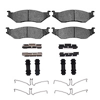 Semi-Metallic Brake Pads & Hardware Kit, Fits Select Fits Multiple Makes/Models, Position: Front & Rear