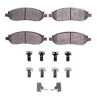 Semi-Metallic Brake Pads & Hardware Kit, 2005-2007 Ford/Lincoln/Mercury/Mazda, Position: Rear