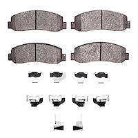 Semi-Metallic Brake Pads & Hardware Kit, 2005-2012 Ford/Lincoln/Mercury/Mazda, Position: Front