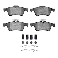 Semi-Metallic Brake Pads & Hardware Kit, Fits Select Fits Multiple Makes/Models, Position: Rear