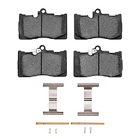 Semi-Metallic Brake Pads & Hardware Kit, Fits Select Lexus/Toyota/Scion, Position: Front