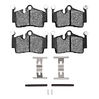 Semi-Metallic Brake Pads & Hardware Kit, 2005-2021 Audi/Porsche/Volkswagen, Position: Rear