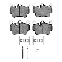 Semi-Metallic Brake Pads & Hardware Kit, 2003-2016 Audi/Porsche/Volkswagen, Position: Rear