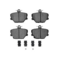 Semi-Metallic Brake Pads & Hardware Kit, 2005-2016 Smart, Position: Front