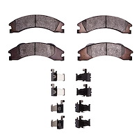 Semi-Metallic Brake Pads & Hardware Kit, Fits Select Ford/Lincoln/Mercury/Mazda, Position: Rear