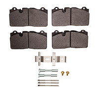 Semi-Metallic Brake Pads & Hardware Kit, 2009-2019 GM, Position: Front