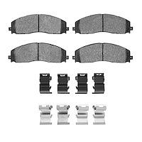 Semi-Metallic Brake Pads & Hardware Kit, Fits Select Ford/Lincoln/Mercury/Mazda, Position: Front