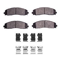 Semi-Metallic Brake Pads & Hardware Kit, Fits Select Ford/Lincoln/Mercury/Mazda, Position: Rear Right