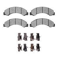 Semi-Metallic Brake Pads & Hardware Kit, 2012-2020 Hino, Position: Front & Rear