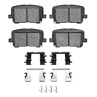 Semi-Metallic Brake Pads & Hardware Kit, Fits Select Mopar, Position: Rear