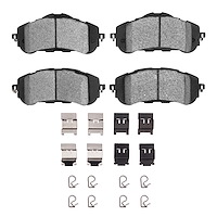 Semi-Metallic Brake Pads & Hardware Kit, 2016-2017 Peugeot, Position: Front
