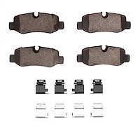 Semi-Metallic Brake Pads & Hardware Kit, Fits Select Mercedes-Benz, Position: Rear