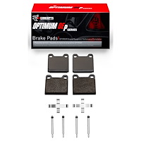 Optimum OE Brake Pads & Hardware Kit, 1975-2004 Volvo, Position: Rear
