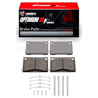 Optimum OE Brake Pads & Hardware Kit, 1976-1993 Volvo, Position: Front