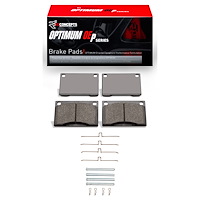 Optimum OE Brake Pads & Hardware Kit, 1967-1987 Volvo, Position: Front