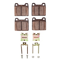 Optimum OE Brake Pads & Hardware Kit, 1973-1980 Audi/Porsche/Volkswagen, Position: Front