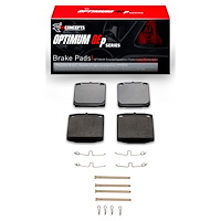 Optimum OE Brake Pads & Hardware Kit, 1976-1981 Infiniti/Nissan, Position: Front