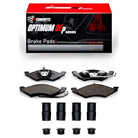 Optimum OE Brake Pads & Hardware Kit, 1983-1994 Ford/Lincoln/Mercury/Mazda, Position: Front
