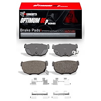 Optimum OE Brake Pads & Hardware Kit, 1987-1989 Infiniti/Nissan, Position: Rear