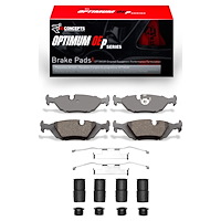 Optimum OE Brake Pads & Hardware Kit, 1981-1991 BMW, Position: Rear