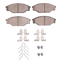 Optimum OE Brake Pads & Hardware Kit, 1985-1993 Lexus/Toyota/Scion, Position: Front