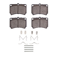 Optimum OE Brake Pads & Hardware Kit, 1986-1994 Ford/Lincoln/Mercury/Mazda, Position: Front