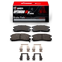 Optimum OE Brake Pads & Hardware Kit, 1988-1999 Fits Multiple Makes/Models, Position: Rear