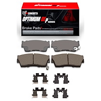 Optimum OE Brake Pads & Hardware Kit, 1989-1998 GM, Position: Front