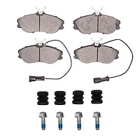 Optimum OE Brake Pads & Hardware Kit, 1985-1991 Audi/Porsche/Volkswagen, Position: Front