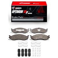 Optimum OE Brake Pads & Hardware Kit, 1990-2006 Mopar, Position: Front